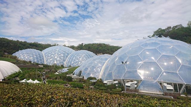 The Eden Project biomes in Cornwall.